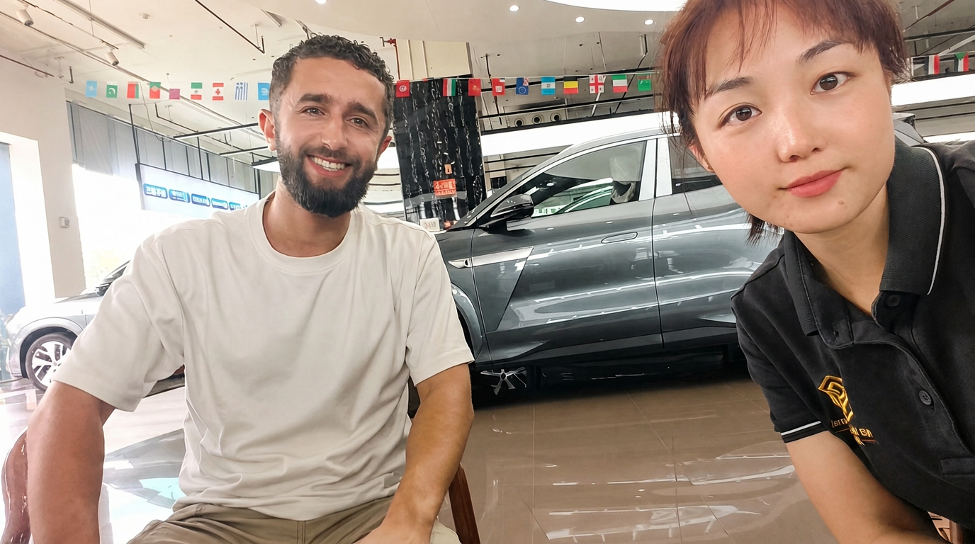 Notre équipe et nos contacts locaux dans un showroom en Chine